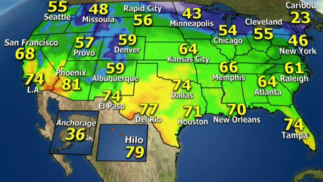 National forecast for Friday, March 14