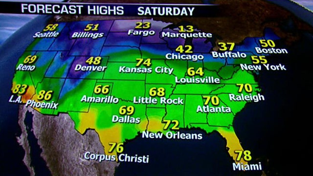 National forecast for Saturday, March 15