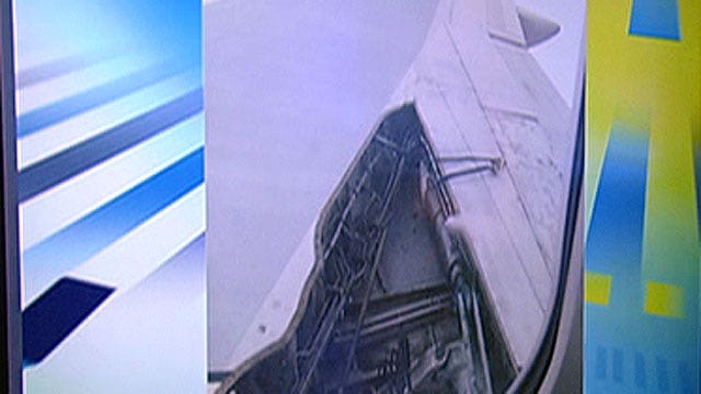 Delta plane loses part of wing midflight