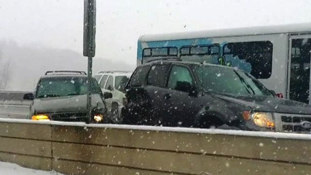 61 car pileup caught on camera