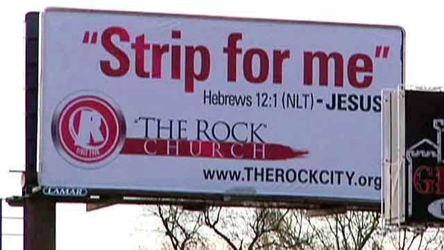 Church's 'Strip for Me' billboard draws attention