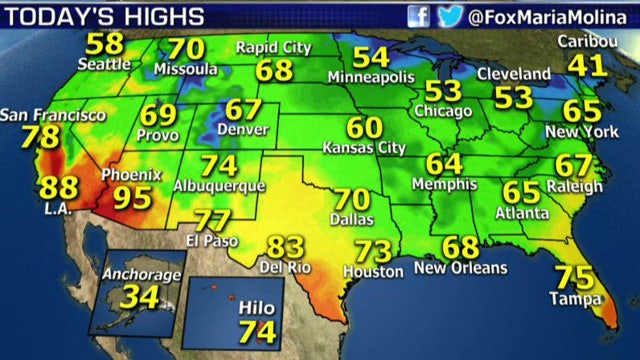 National forecast for Tuesday, April 8