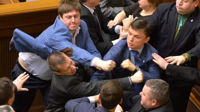 Brawl erupts in Ukraine parliament as tensions boil over