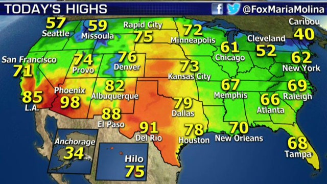 National forecast for Thursday, April 9