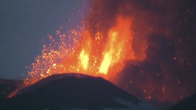 Molten lava, columns of ash shot hundreds of feet into air 