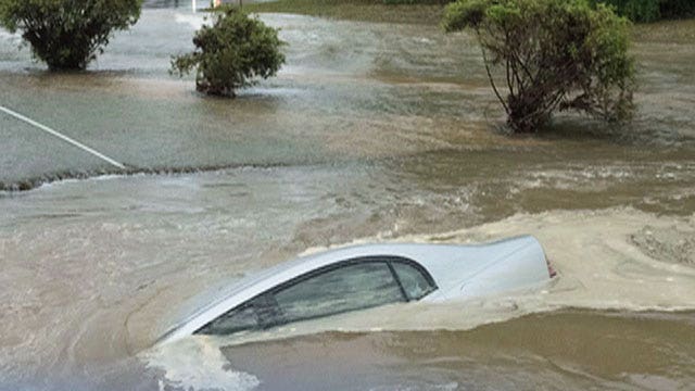 Massive storm turns roads into raging rivers