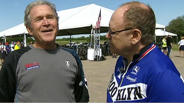 Former President Bush talks painting, giving back to vets