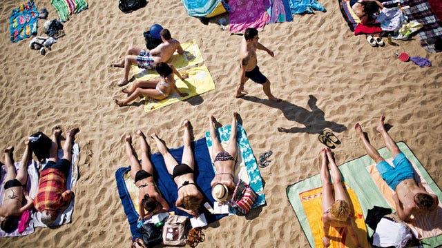 Was a drone used to film sunbathing women?