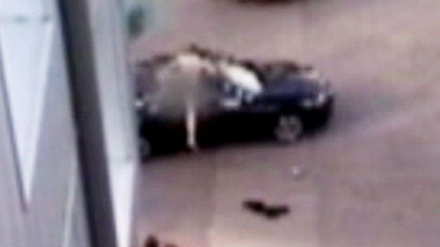 Naked man jumps through sunroof, attacks driver