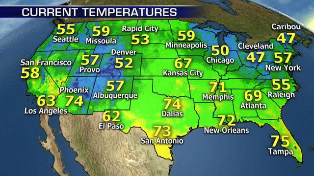 National forecast for Saturday, May 24