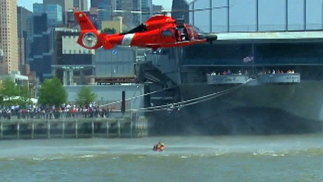 USCG demonstrating search and rescue missions