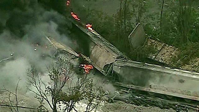 Report: Train derails and explodes in Baltimore