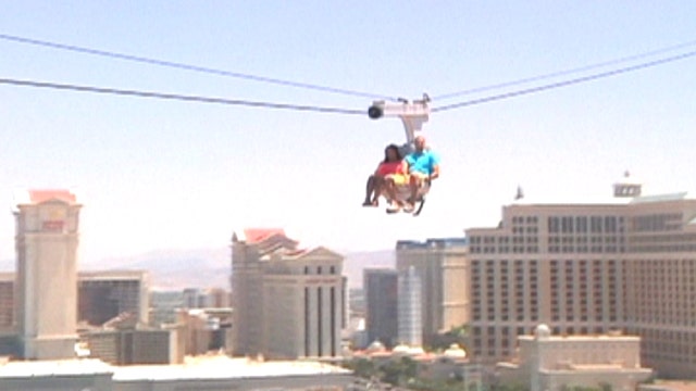 Vegas zip line fifty stories above the strip