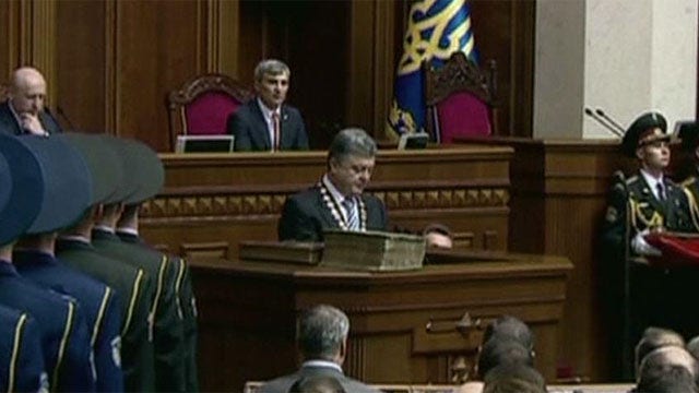 Ukraine's new president is sworn into office
