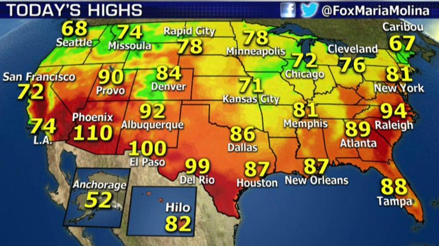 National forecast for Tuesday, June 10