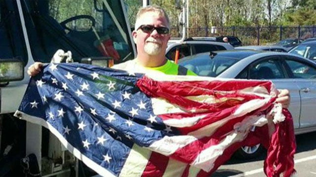 Sanitation worker's mission to honor American flags