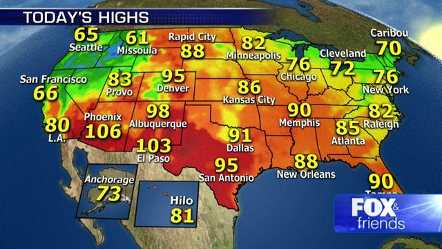 National forecast for Wednesday, 6/19