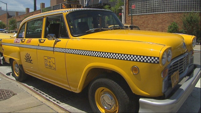 Checkered cars on display this weekend in New York City