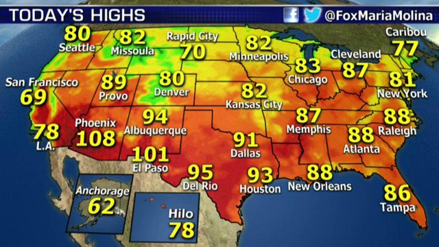 National forecast for Monday, June 23