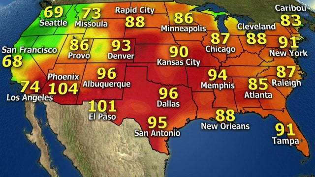 National forecast for Monday, 6/24