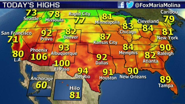 National forecast for Tuesday, June 24