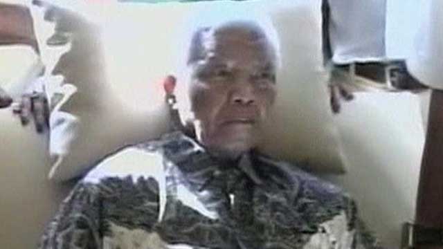 Former South African leader Nelson Mandela on life support