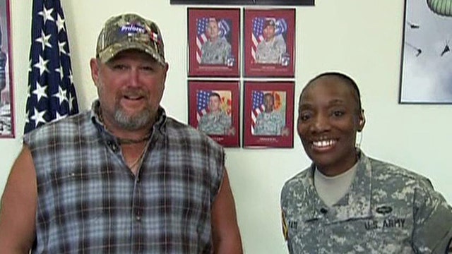 Larry the Cable Guy salutes the troops