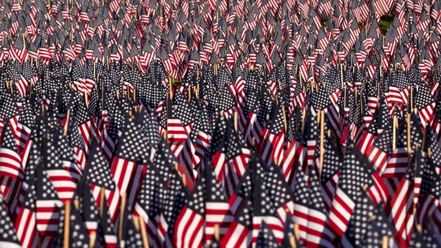 An American flag from stitch to stitch