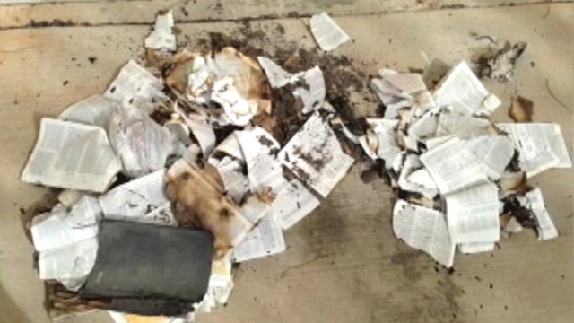 Burned Bibles, satanic message left on Arizona church