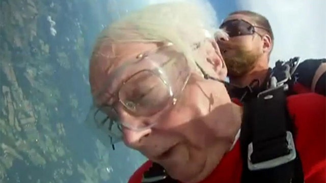 Four generations go skydiving for youngest's birthday
