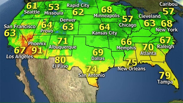 National forecast for Saturday, July 19