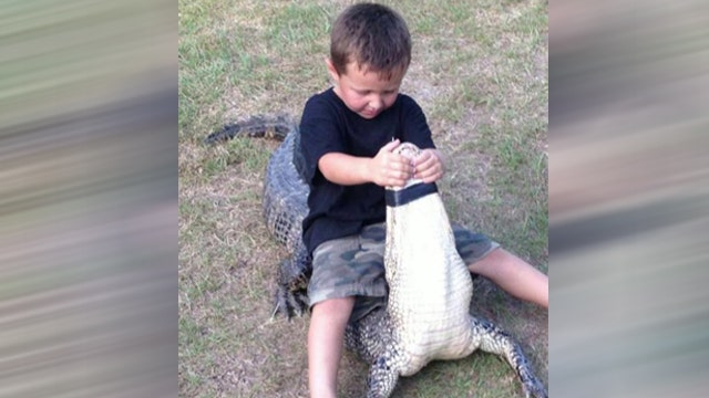 Father teaches 5-year-old son how to wrestle alligators