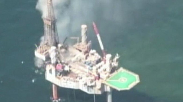 Natural gas well off Louisiana coast catches fire