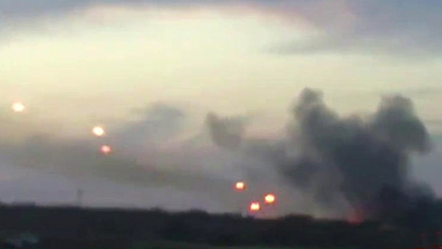 Amateur video appears to show Russia firing into Ukraine