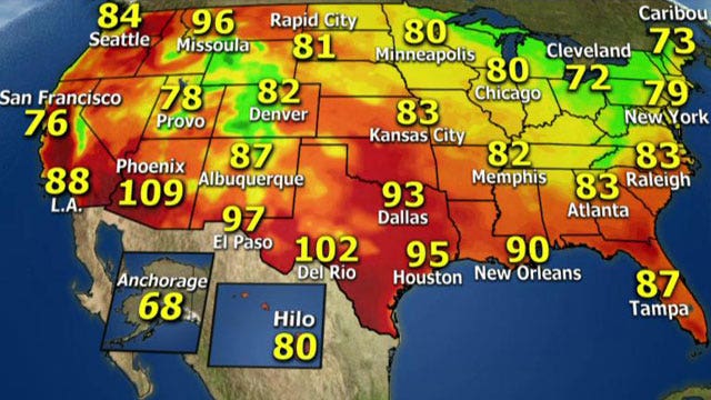 National forecast for Tuesday, July 29