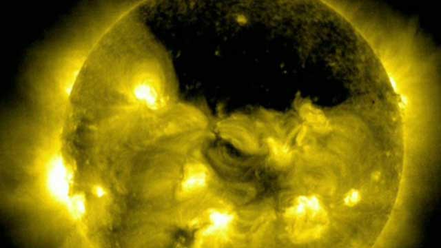 NASA spots giant dark hole in the sun