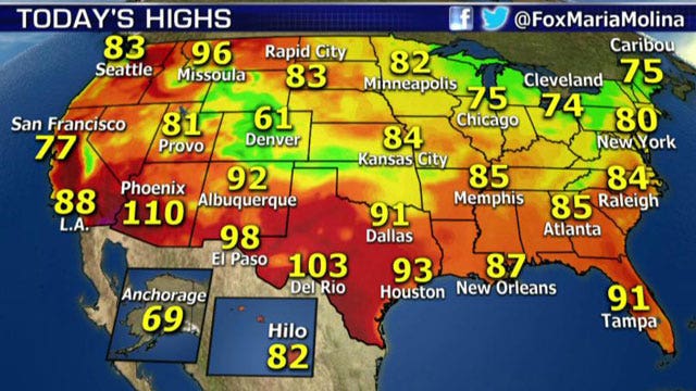 National forecast for Wednesday, July 30