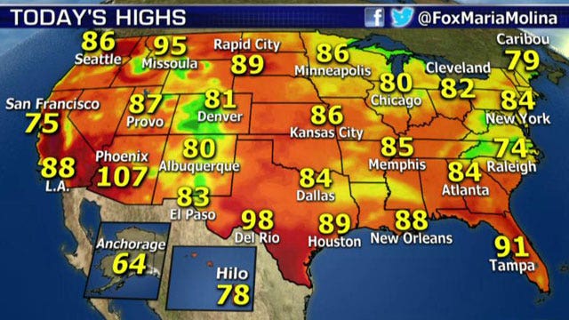 National forecast for Friday, August 1