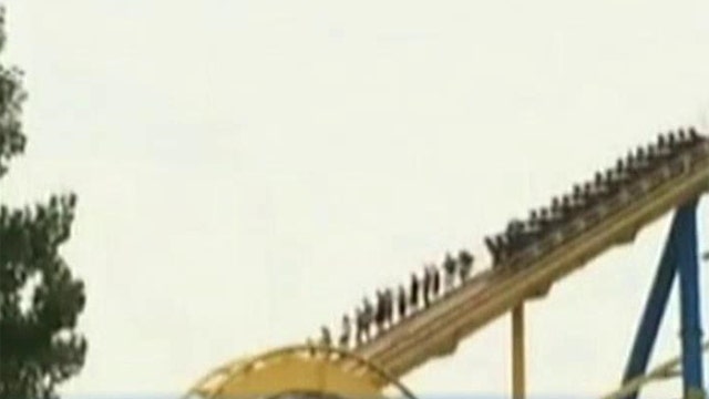 Power shortage shuts down roller coaster mid-ride