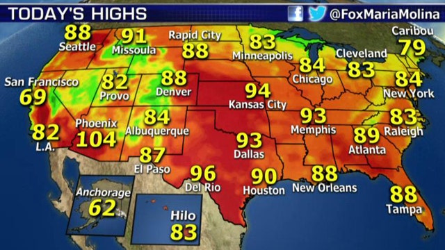 National forecast for Monday, August 4