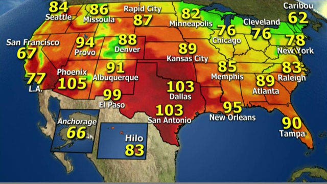 National forecast for Monday, August 5