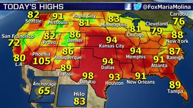 National forecast for Tuesday, August 5