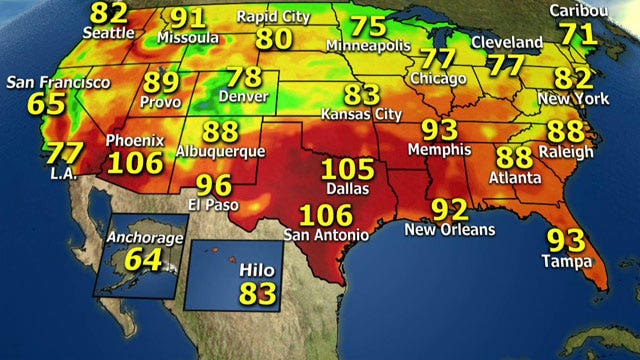National forecast for Thursday, August 8