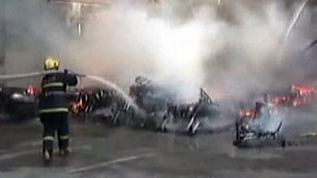 Nearly 100 new motorcycles go up in flames in China
