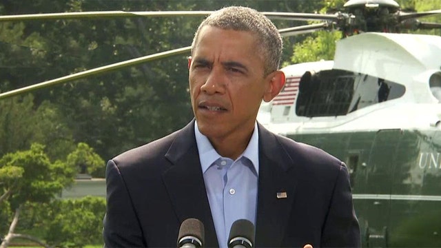 President Obama gives a statement on the Iraq situation