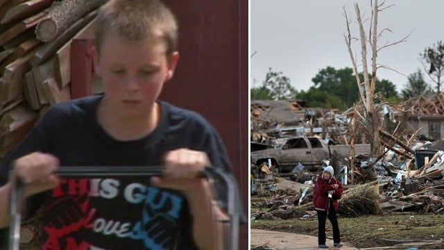 Boy mows lawns, raises $16K for Oklahoma tornado victims