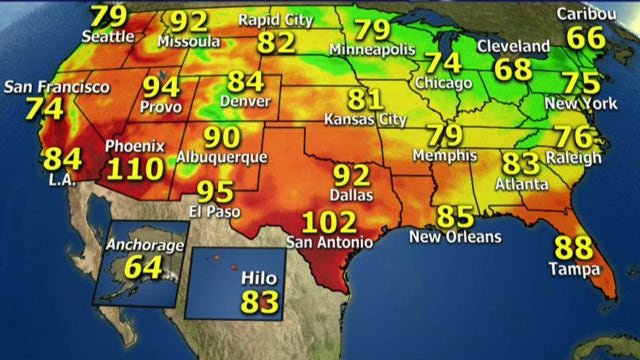 National forecast for Wednesday, August 14