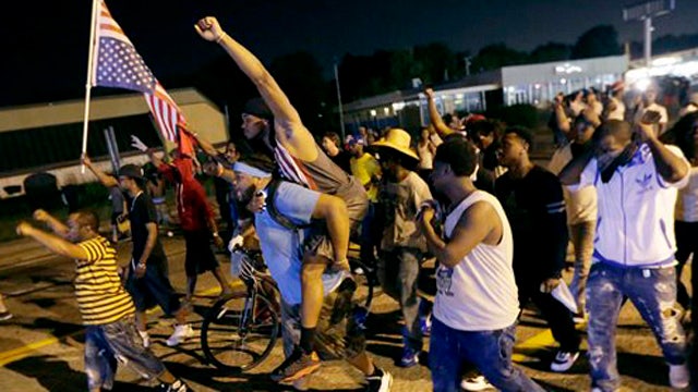 Tempers flare among protesters in Ferguson