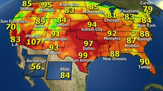 National forecast for Thursday, August 22