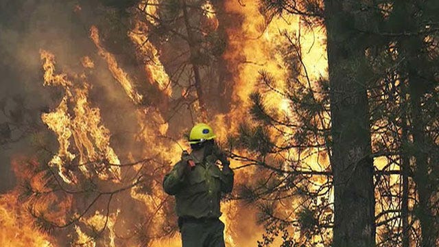 Massive wildfire burning in Yosemite National Park